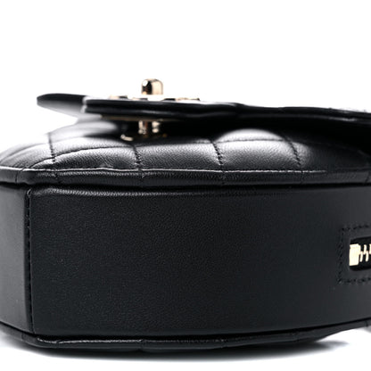 Chanel Lambskin Quilted CC In Love Heart Clutch With Chain Black 9 of 10