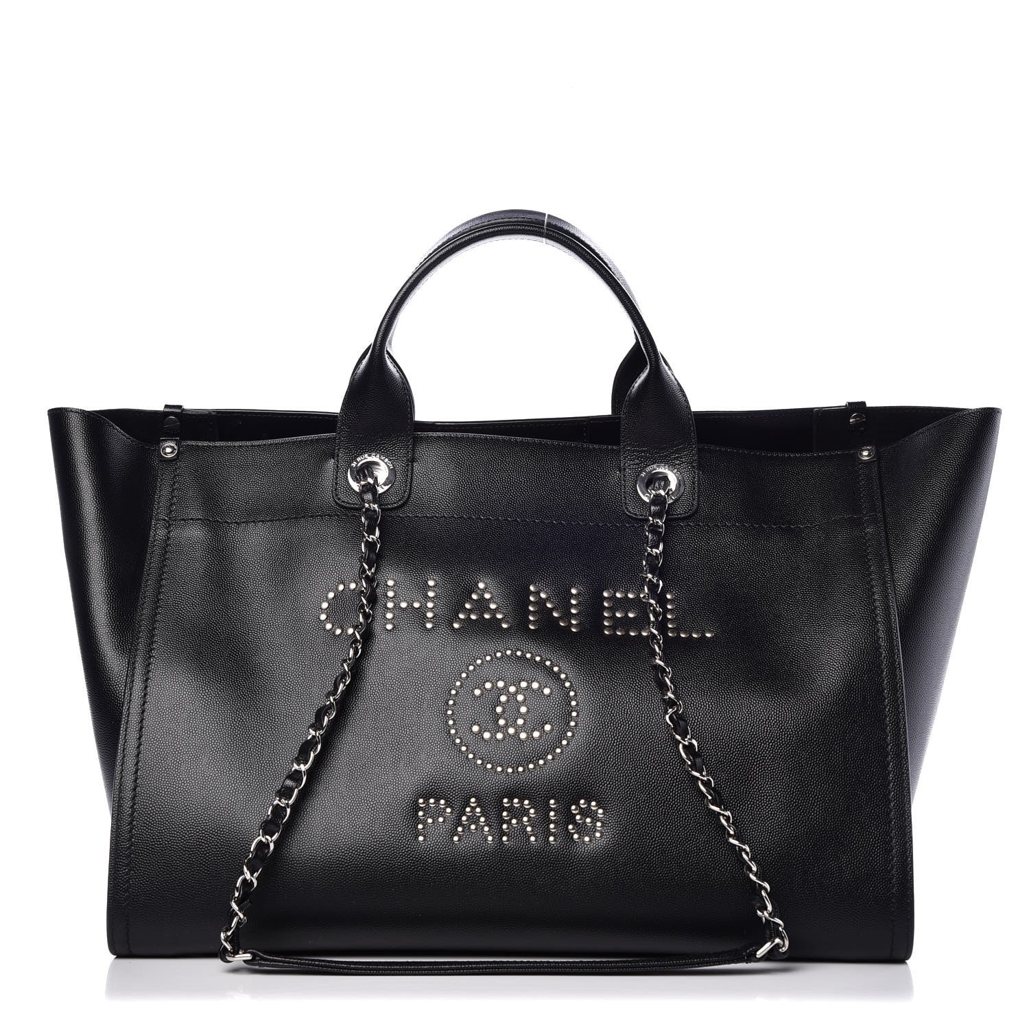 Chanel Caviar Large Studded Deauville Tote Black 1 of 9
