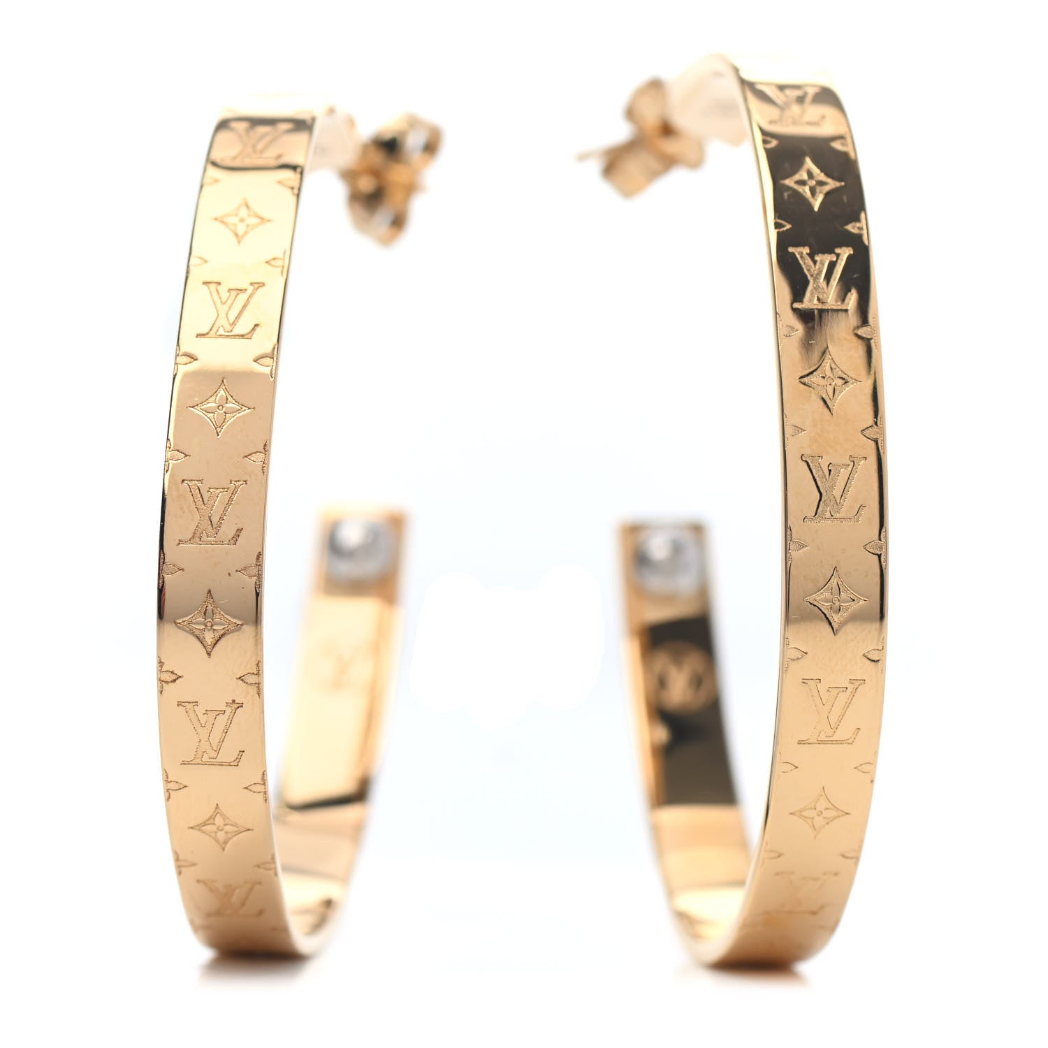 Louis Vuitton Nanogram Hoop Earrings Gold 1 of 5