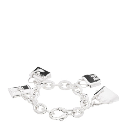 Hermes Sterling Silver Four Handbag Charm Bracelet 2 of 3