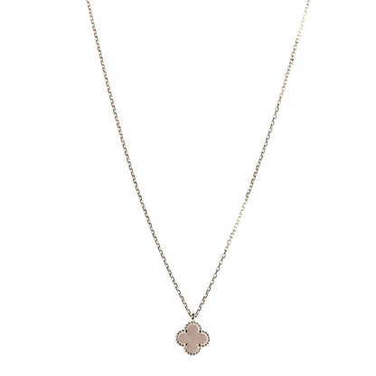 Van Cleef & Arpels 18K Yellow Gold Mother of Pearl Sweet Alhambra Pendant Necklace 1 of 7