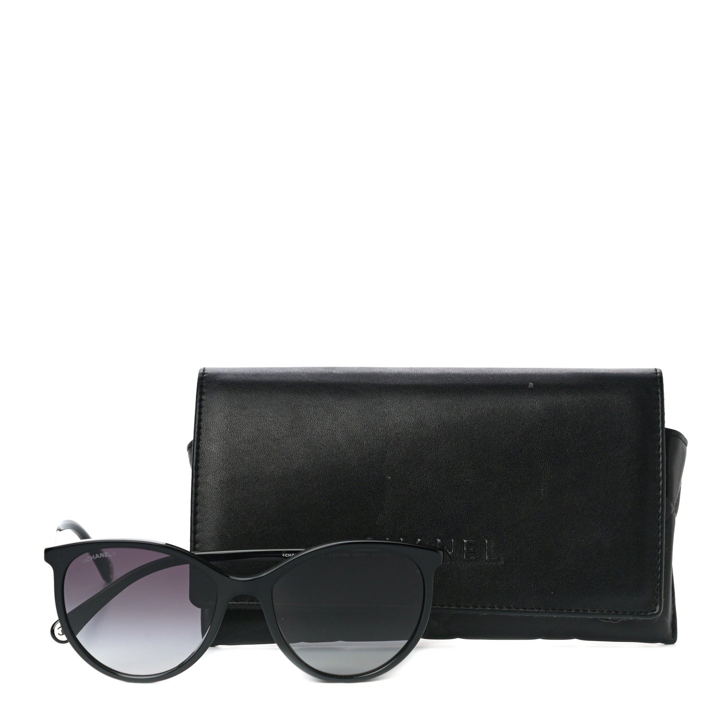 Acetate Pantos Cat Eye Sunglasses 5448-A Black
