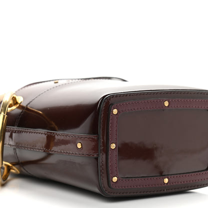 Chloe Patent Calfskin Mini Roy Bucket Bag Burnt Brown 7 of 8