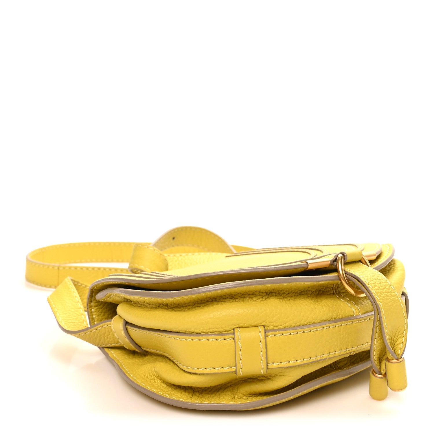 Chloe Calfskin Mini Marcie Round Crossbody Bag Neon Yellow Neon Yellow 4 of 9