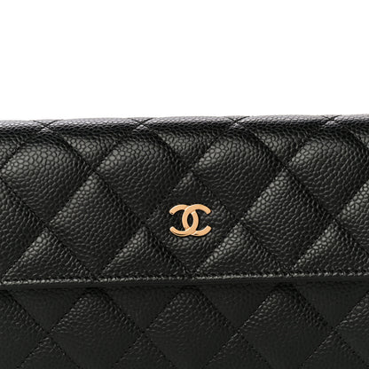 Chanel Caviar Quilted Large Gusset Flap Wallet Black 9 of 12