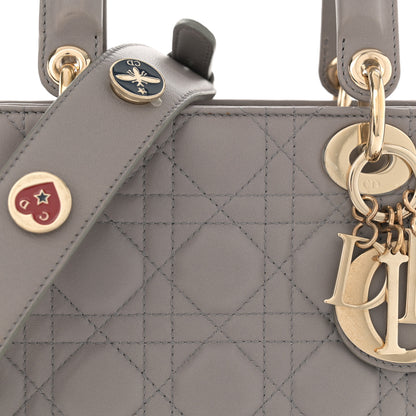 Christian Dior Lambskin Cannage Small Lucky Badges My Lady Dior Grey 10 of 13