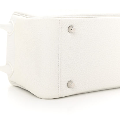 Hermes Taurillon Clemence Mini Lindy 20 New White 9 of 11