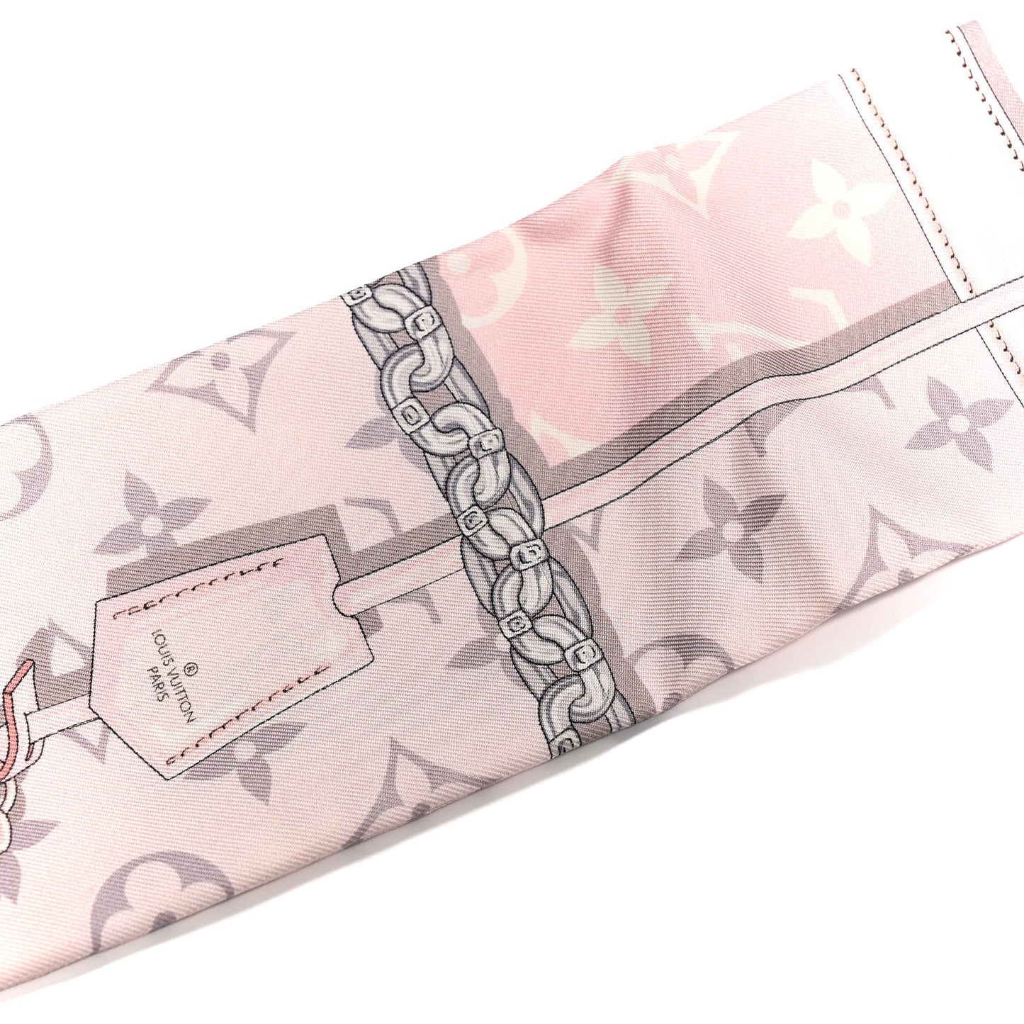 Silk Monogram Confidential Bandeau Light Pink Porcelain Rose Beige Ebony