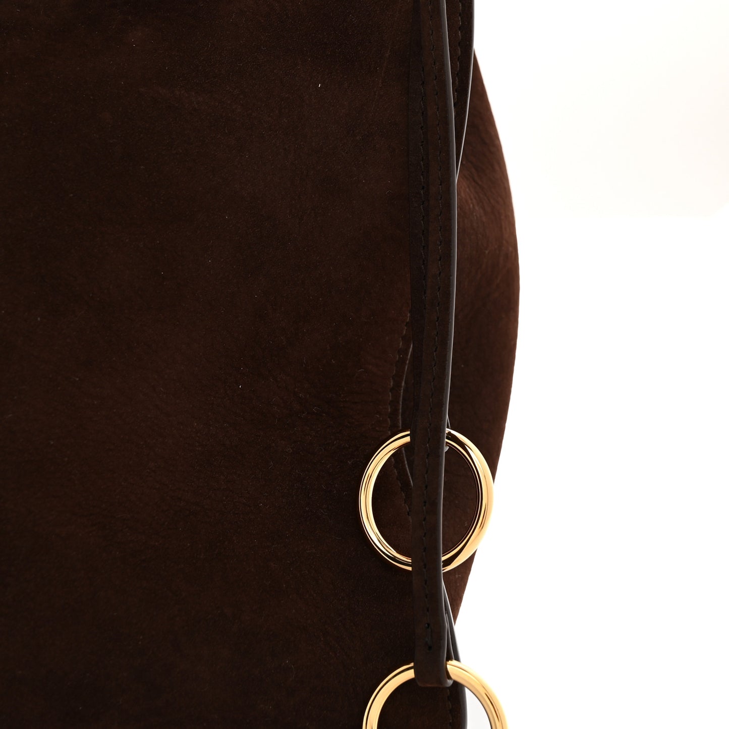 Nubuck Large Le Click East West Bag Brun Fonce