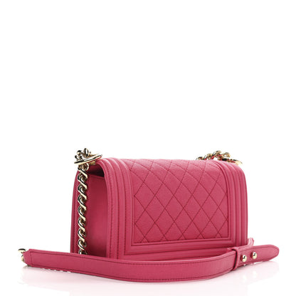 Chanel Caviar Quilted Small Boy Flap Fuchsia 3 of 10