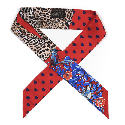Hermes Silk Jungle Love Love Twilly Rouge Marine Fauve 1 of 5
