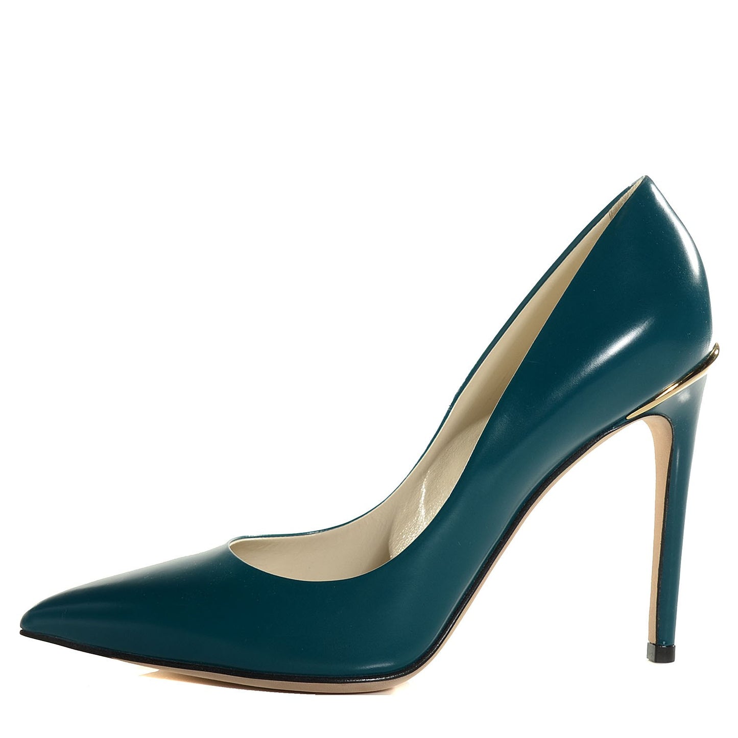 Glazed Calfskin Eyeline Pumps 36.5 Blue