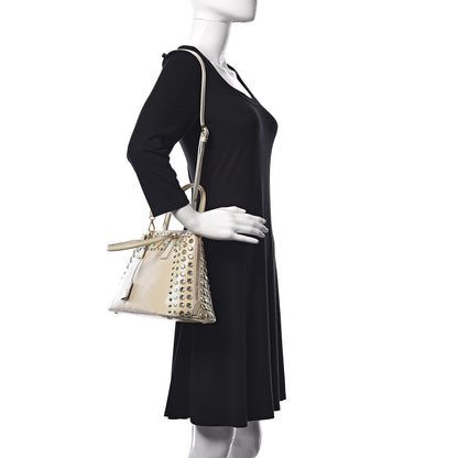 Prada Saffiano Vernice Crystal Pyramid Bag Talco 2 of 17