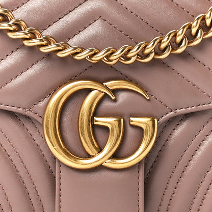 Gucci Calfskin Matelasse Small GG Marmont Shoulder Bag Porcelain Rose 10 of 13