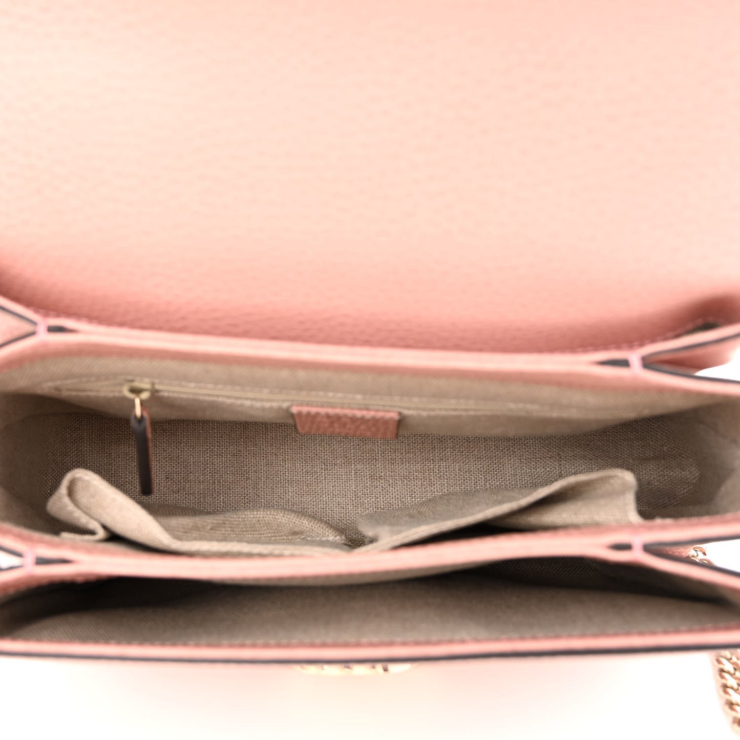 Dollar Calfskin Interlocking G Top Handle Shoulder Bag Soft Pink