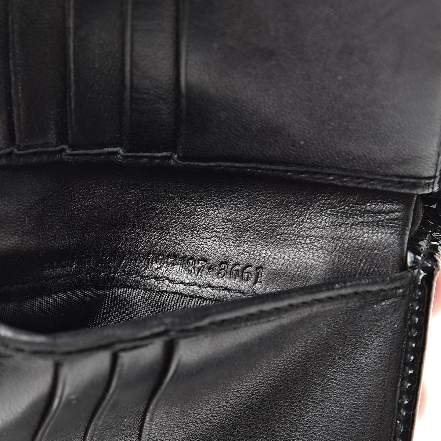 Patent Y-Mail French Wallet Black