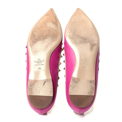 Valentino Garavani Calfskin Nappa Rockstud Ballerina Flats 40 Fuxia Poudre 7 of 13