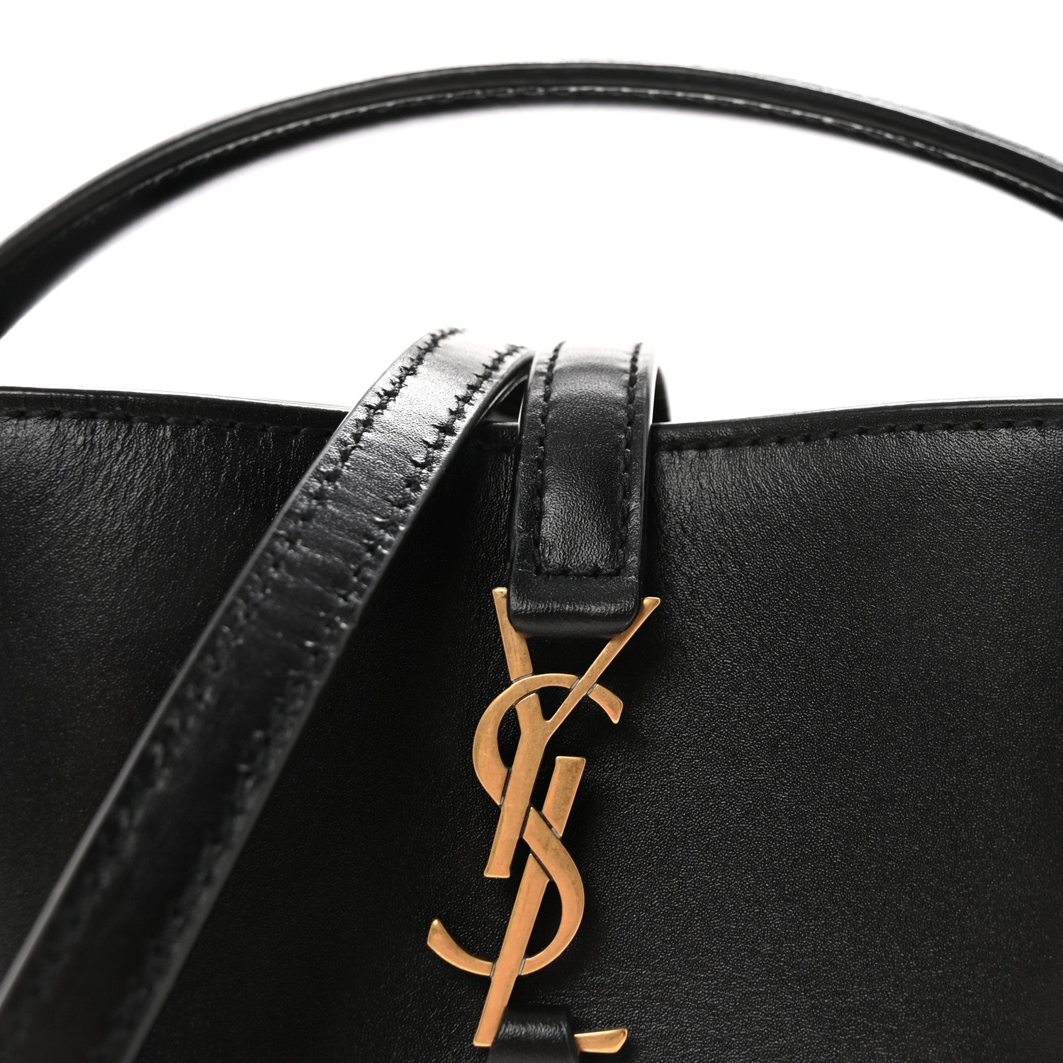 Saint Laurent Shiny Calfskin Le 37 Mini Bucket Bag Black 7 of 9
