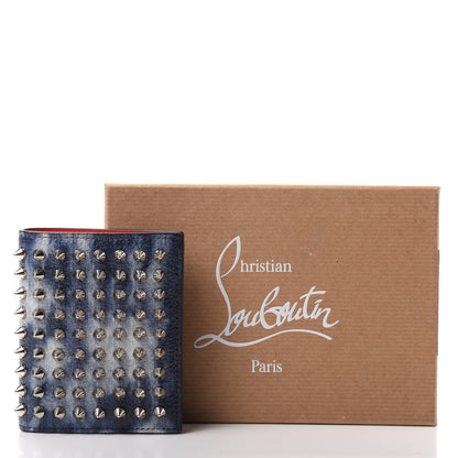 Christian Louboutin Calfskin Spiked Paros Wallet Blue 7 of 7