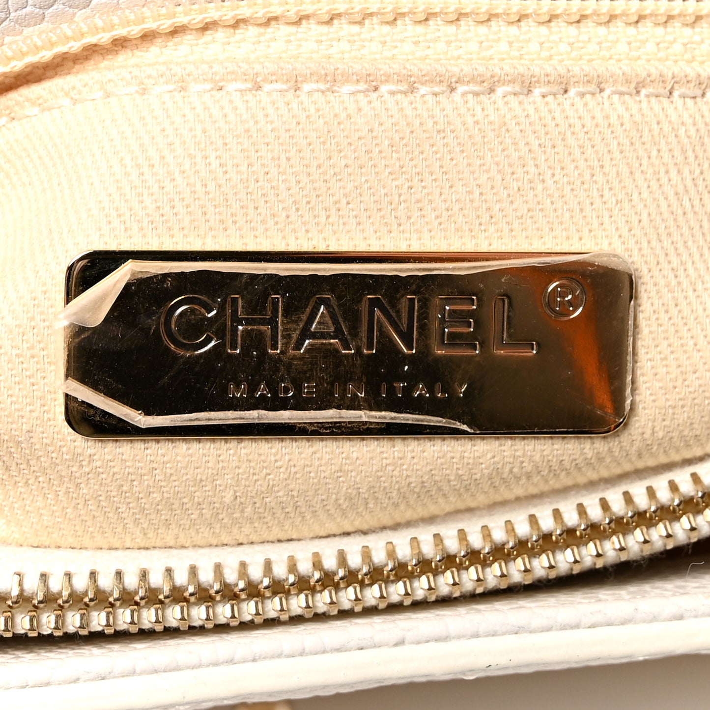 Grained Calfskin Small Stitched Flap White