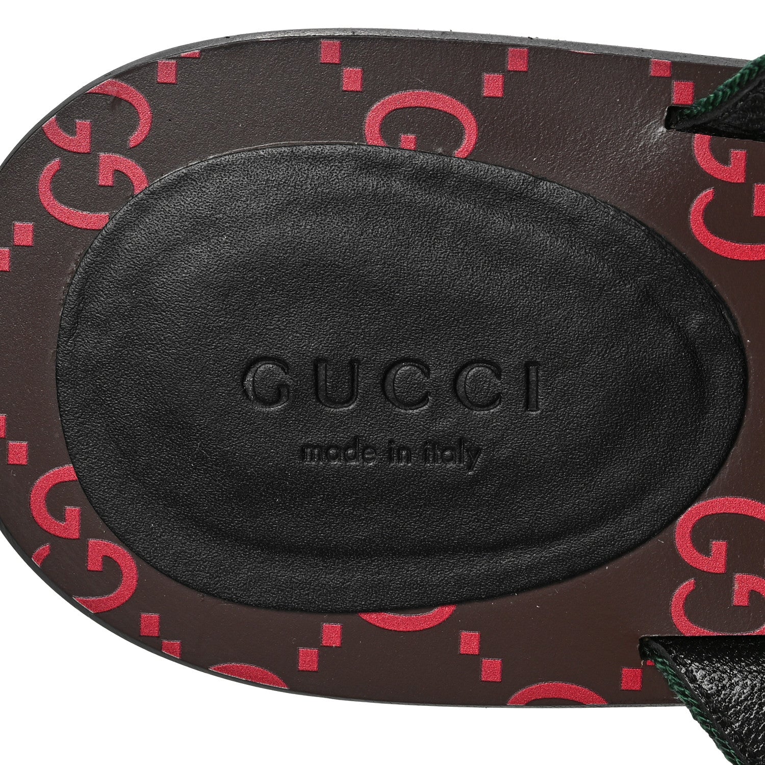 Gucci Nylon Calfskin Web GG Monogram Womens Thong Sandals 41 Green Red Cocoa 7 of 8