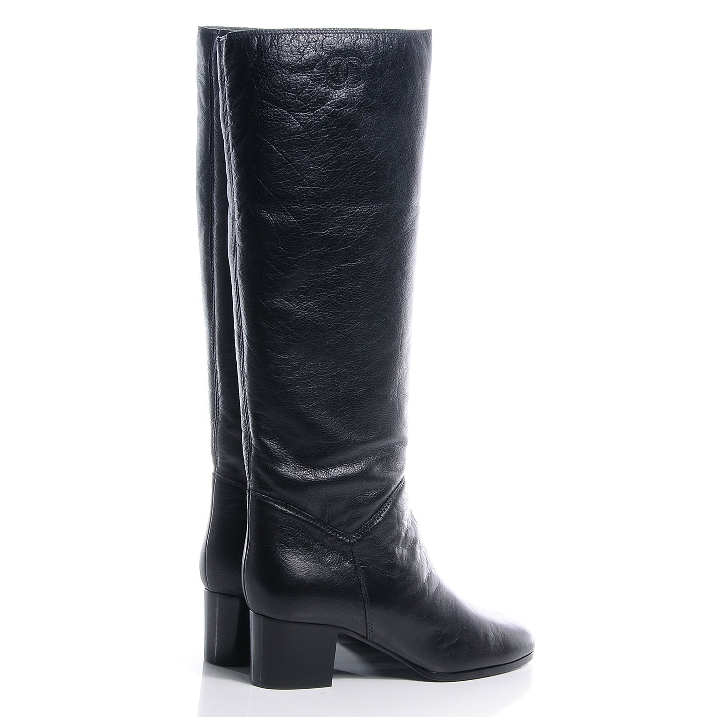 CC Leather Knee High Riding Boots 9.5 Black