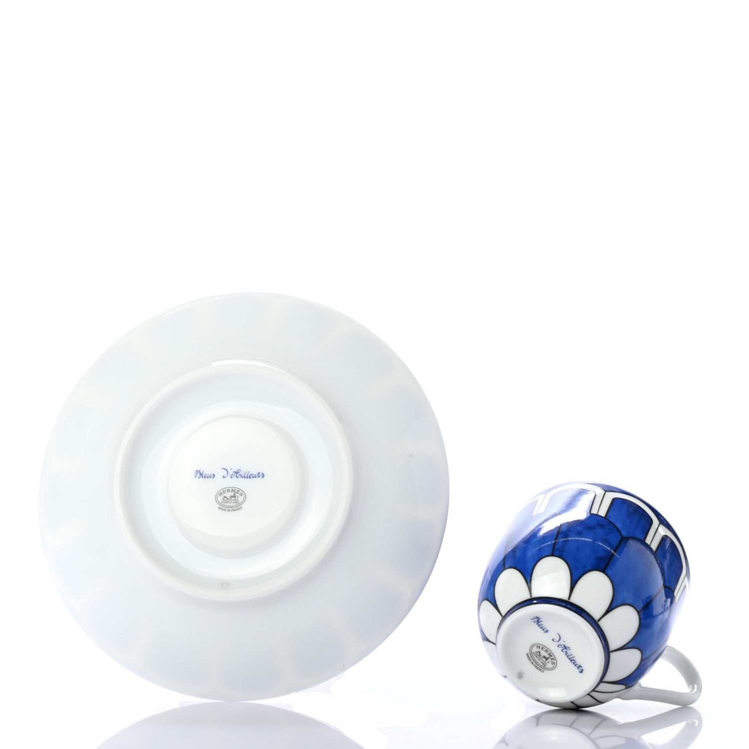 Hermes Porcelain Bleus d'Ailleurs Expresso And Saucer Set Of 2 3 of 7