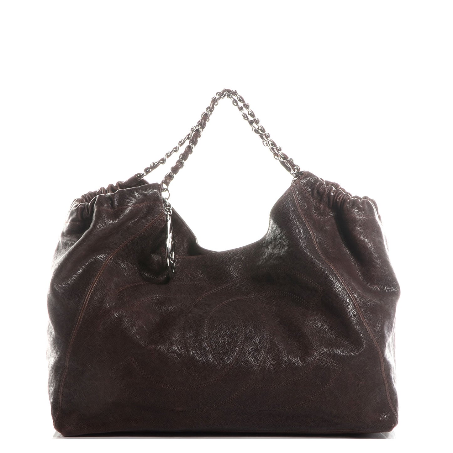 Distressed Caviar XL Coco Cabas Brown