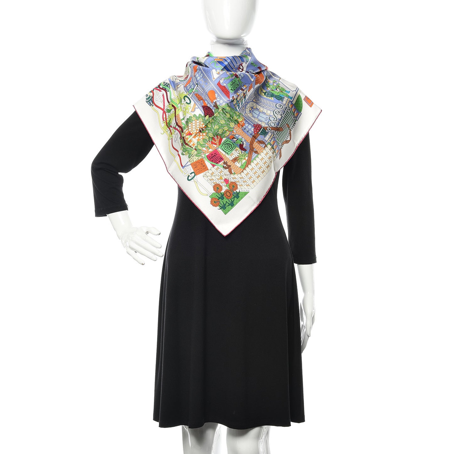 Silk GG Diamond Square Scarf Red