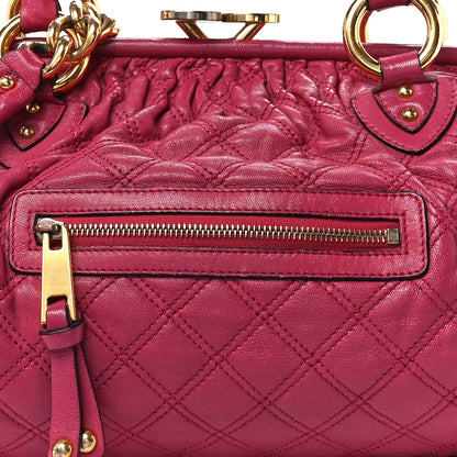 Marc Jacobs Calfskin Quilted Leather Stam Bag Pink 8 of 13