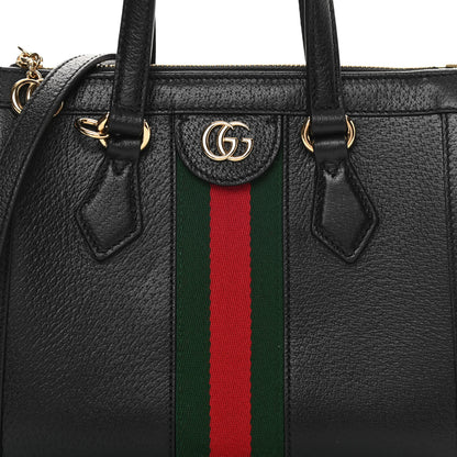 Gucci Textured Calfskin Web Small Ophidia Tote Bag Black 8 of 11