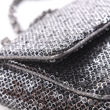 Chanel Sequin Mesh Medium Single Flap Silver 14 of 14