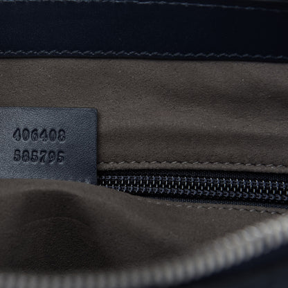 Gucci Guccissima Signature Medium Flat Messenger Bag Blue 9 of 9