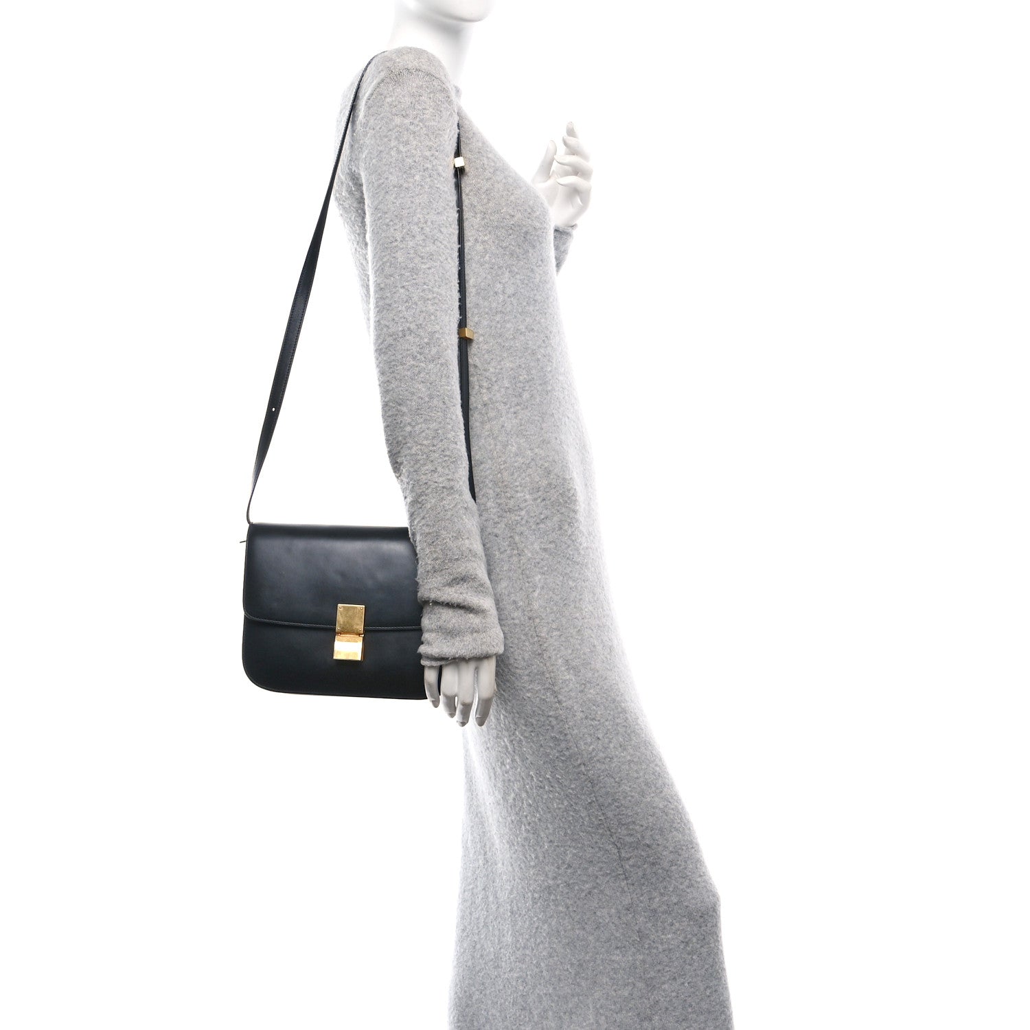 Celine Box Calfskin Medium Classic Box Flap Bag Black 2 of 11