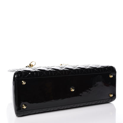 Christian Dior Patent Cannage Large Lady Dior Black 4 of 9