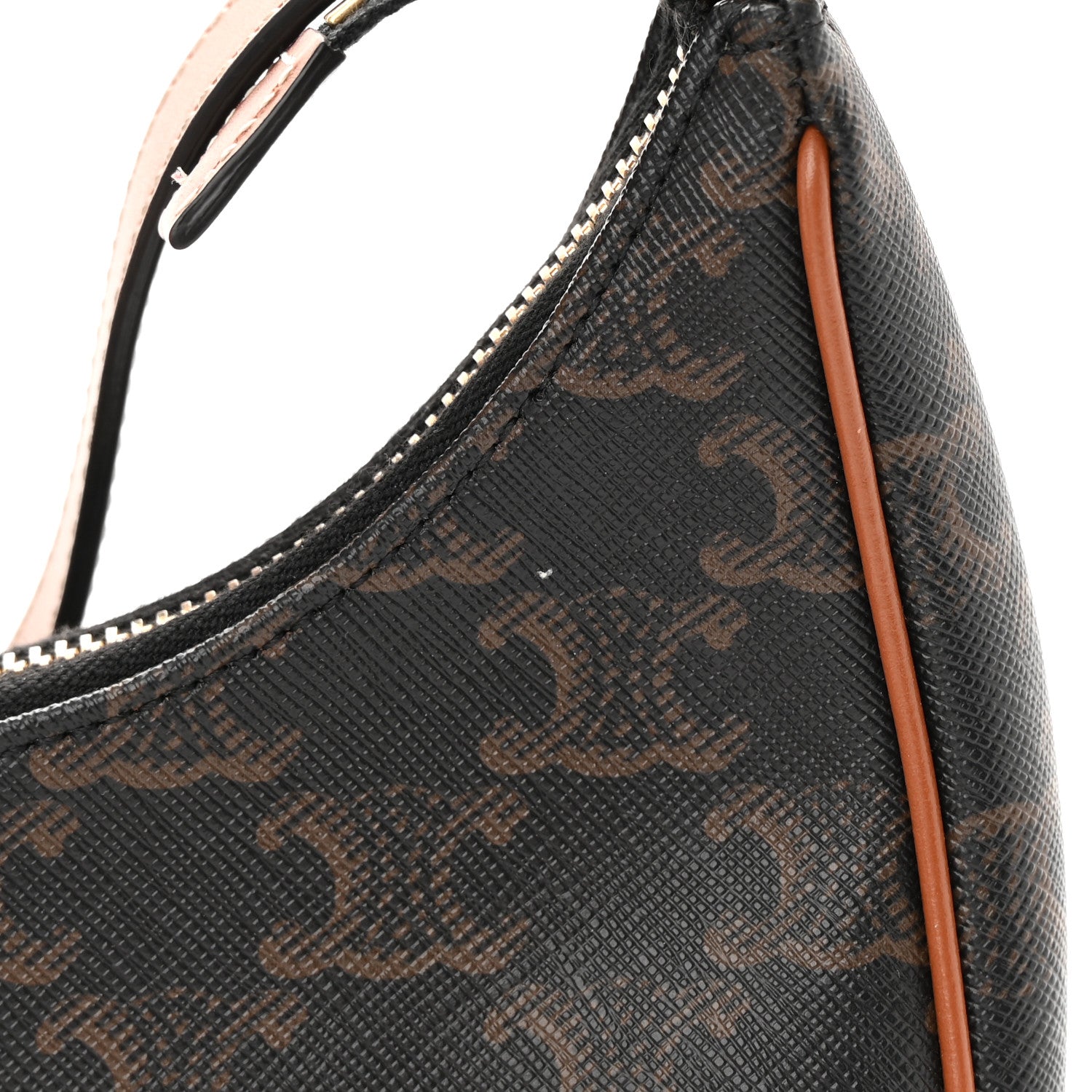 Celine Triomphe Canvas Calfskin Ava Shoulder Bag Tan 16 of 18