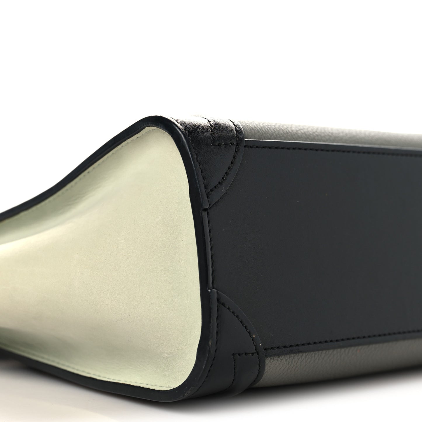 Baby Grained Calfskin Nano Tri-Color Luggage Zinc Almond