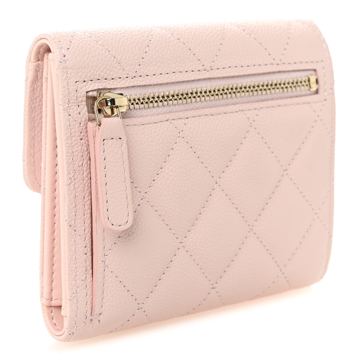 Chanel Caviar Quilted Compact Flap Wallet Light Pink 3 of 9