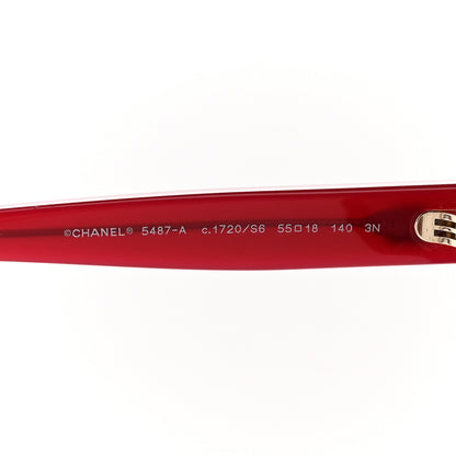 Chanel Acetate Chain Square Sunglasses 5487-A Burgundy 5 of 9