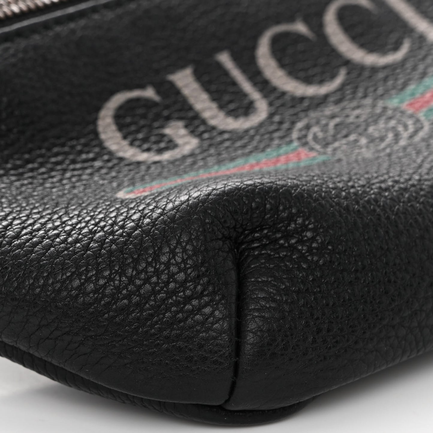 Grained Calfskin Small Logo Belt Bag Black