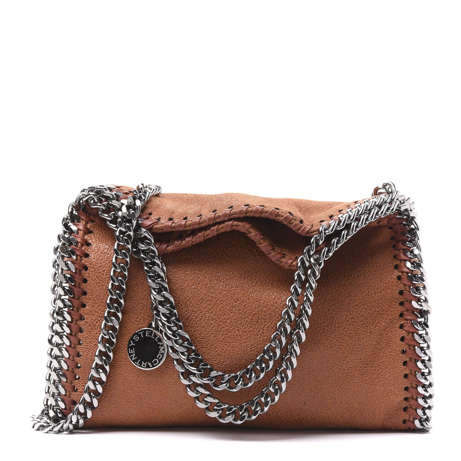 Stella McCartney Shaggy Deer Tiny Falabella Fold Over Cognac 1 of 10