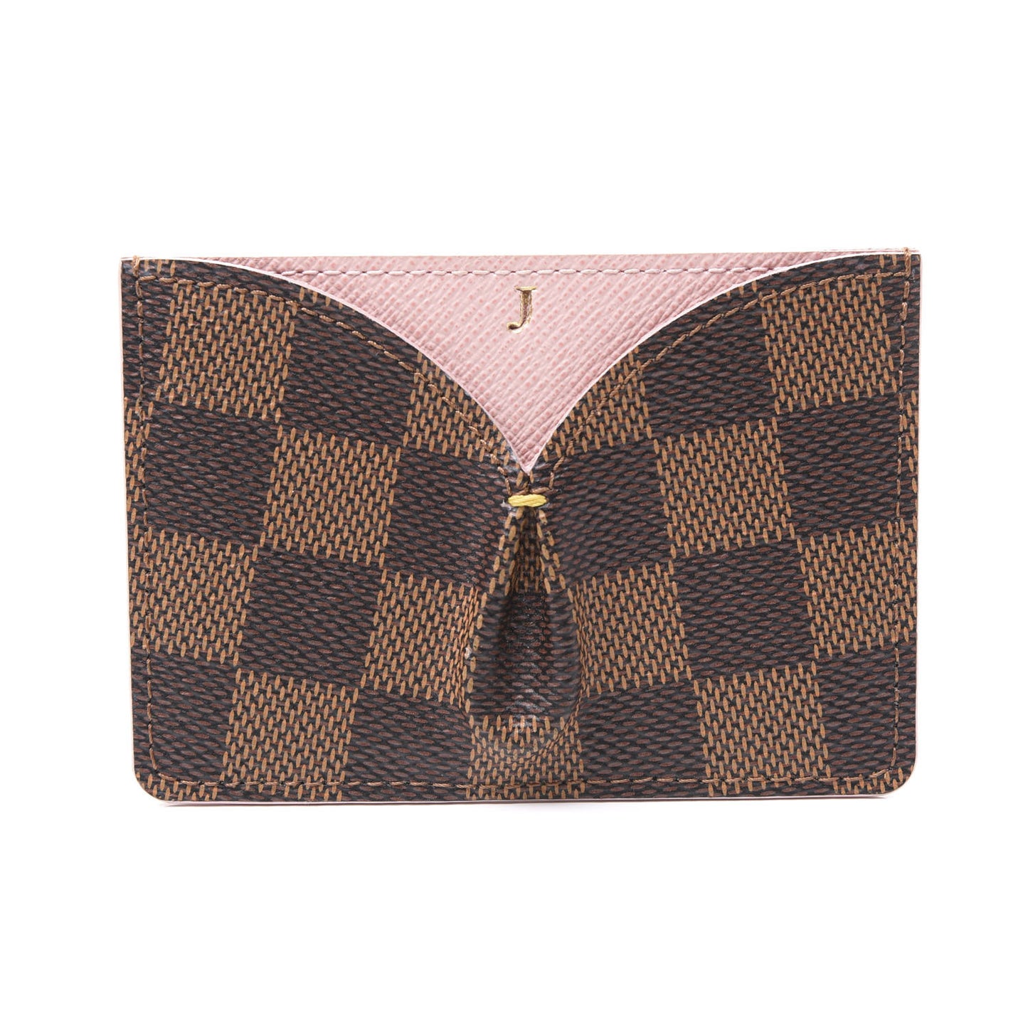 Damier Ebene Caissa Card Holder Rose Ballerine