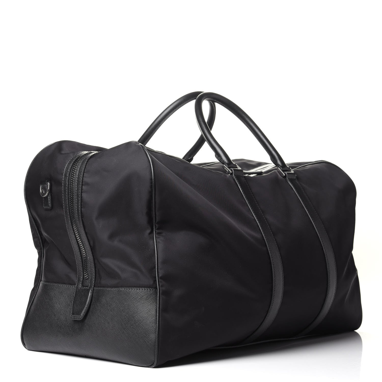 Prada Tessuto Nylon Saffiano Duffle Bag Black 2 of 4