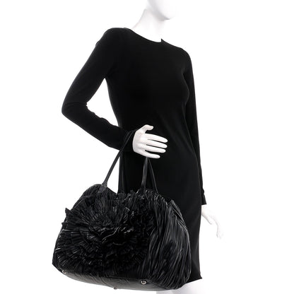 Valentino Garavani Nappa Pleated Petale Tote Black 3 of 8