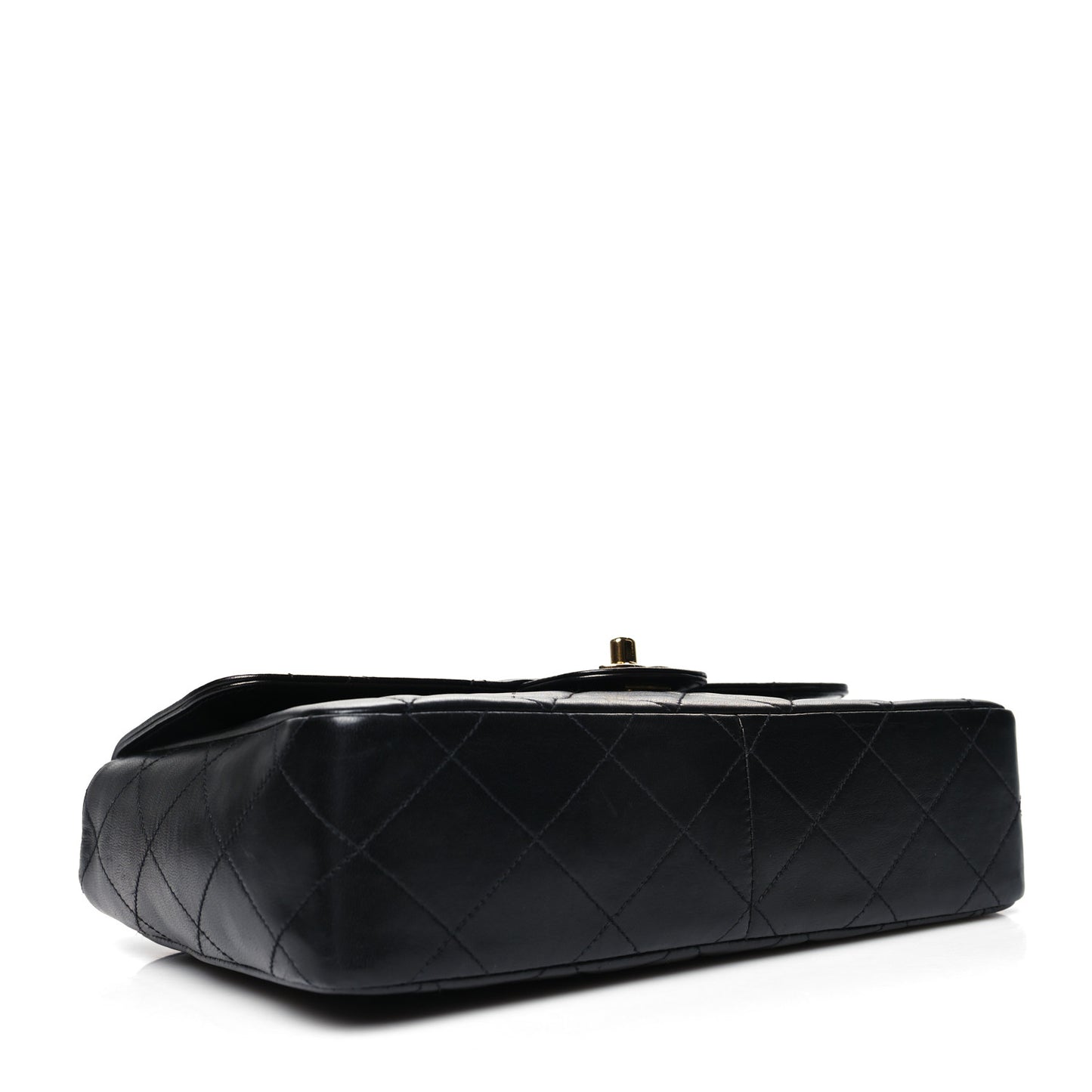 Lambskin Quilted Medium Single Flap Black