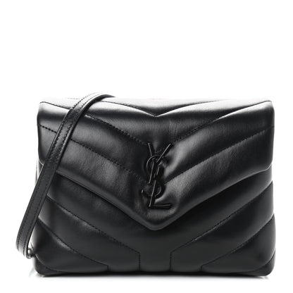 Saint Laurent Calfskin Y Quilted Monogram Toy Loulou Crossbody Bag Black 1 of 8
