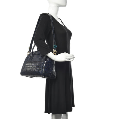 Givenchy Calfskin Crocodile Embossed Small Antigona Deep Blue 2 of 9