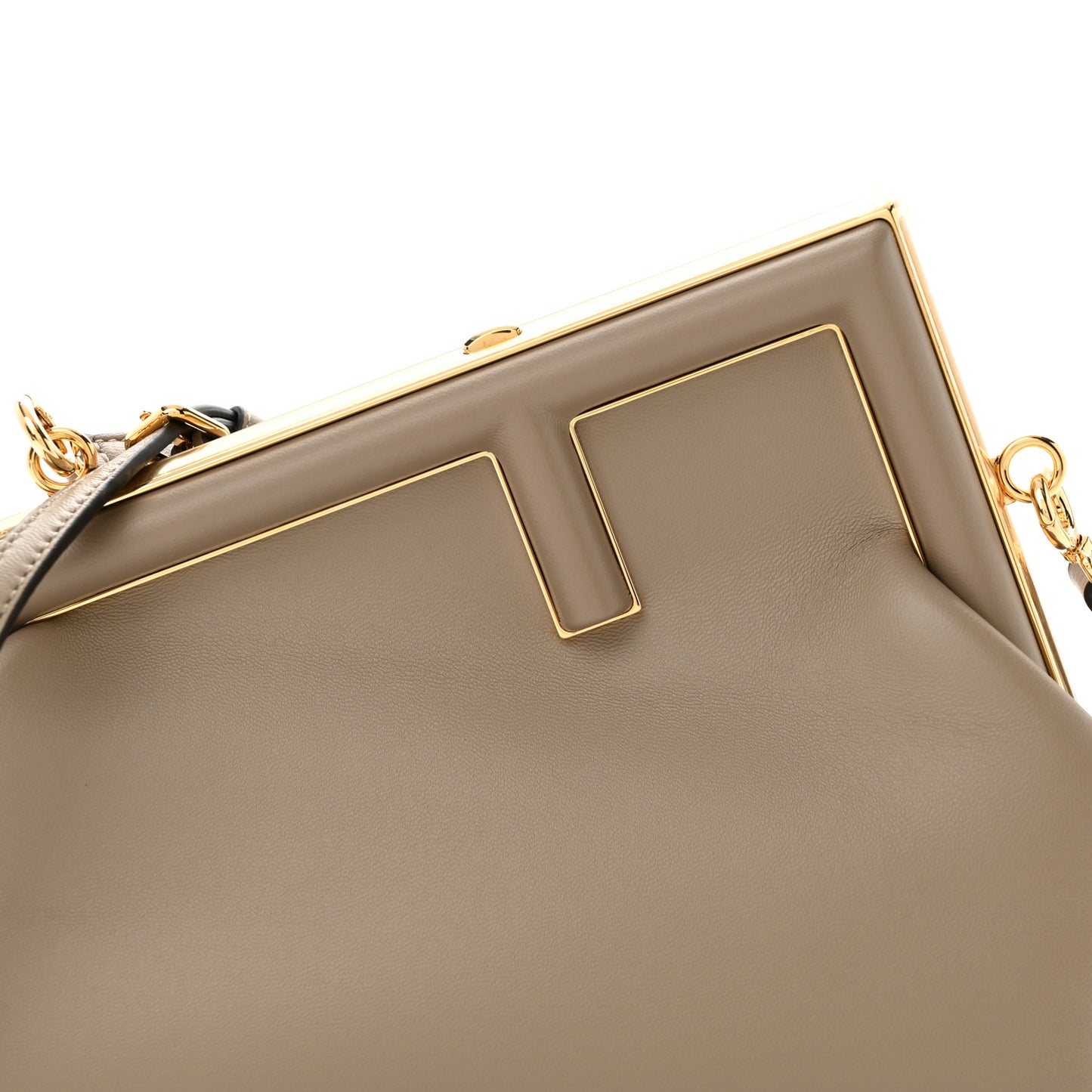 Shiny Nappa Small Fendi First Sand