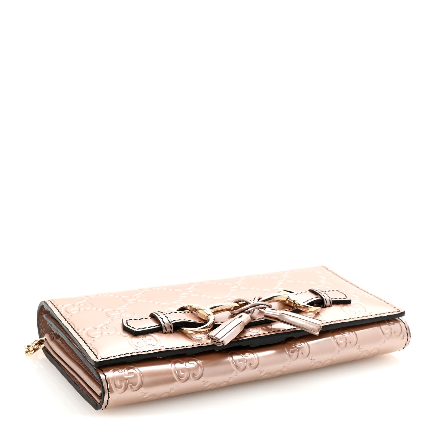 Shine Guccissima Emily Continental Chain Wallet Dark Cipria