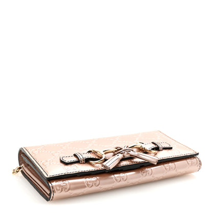 Gucci Shine Guccissima Emily Continental Chain Wallet Dark Cipria 4 of 10